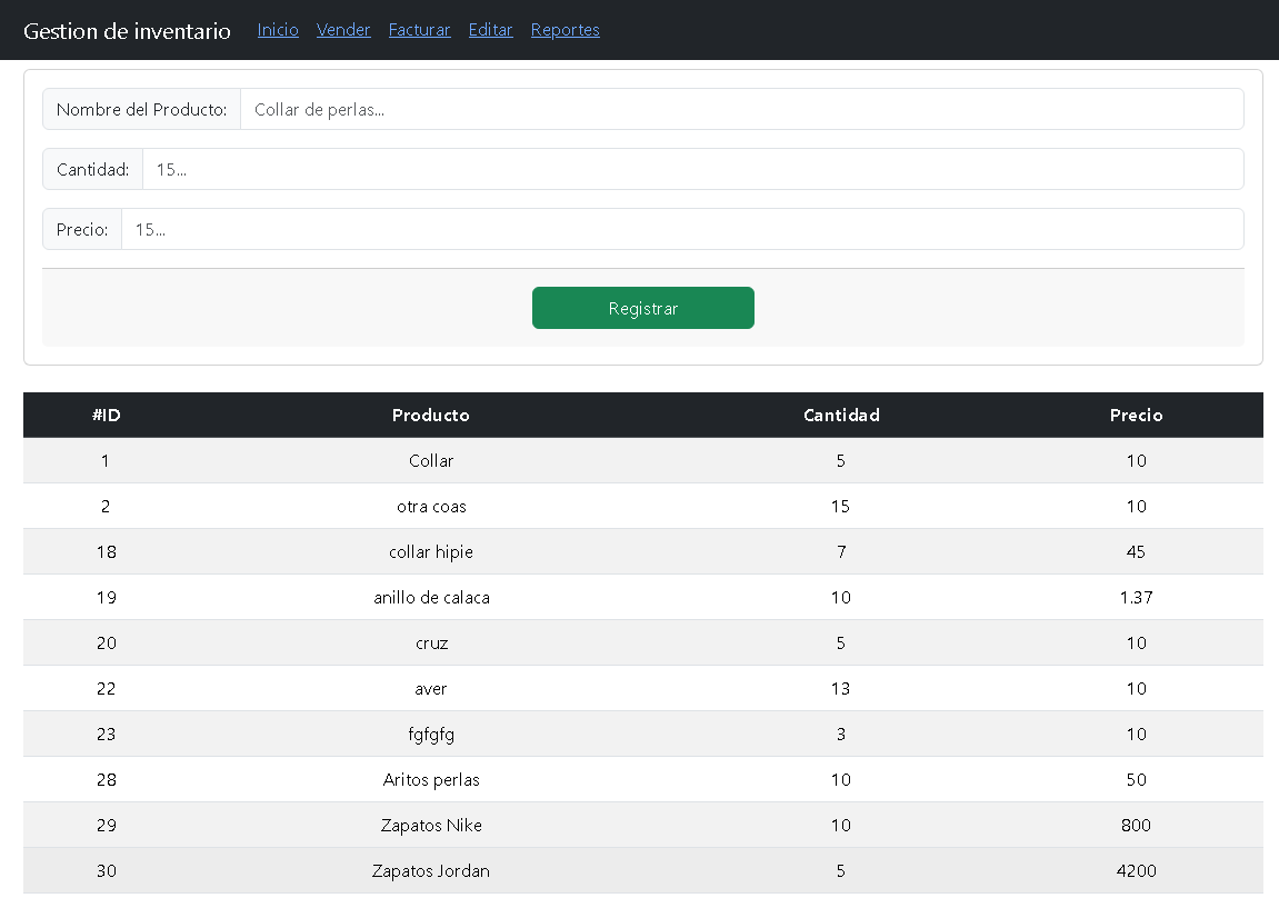 Control Stock WebApp