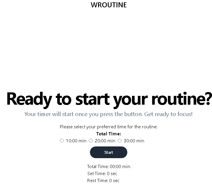 Wroutine Workout App